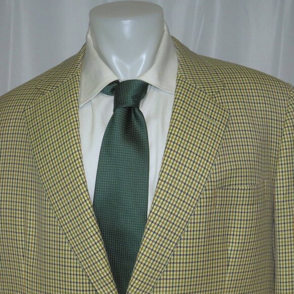 Henry Poole Savile Row Bespoke Cream Checked Two Button Sport Coat 44R - Picture 3 of 13